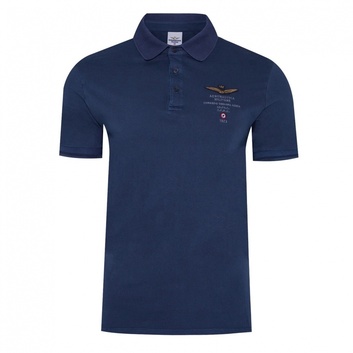Темно-синяя футболка-поло Aeronautica Militare 5437