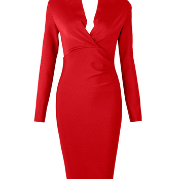 Красное платье-футляр Herve Leger 15485