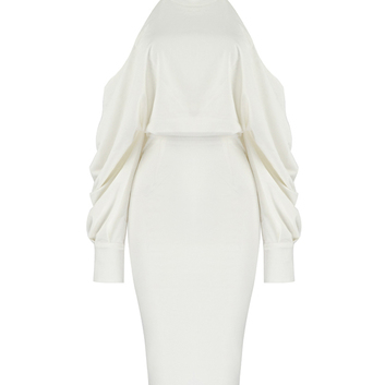 Потрясающее белое платье с открытой спиной 15525