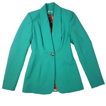 Зеленый приталенный пиджак Be Trendy 15566