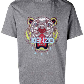 Серая хлопковая футболка KENZO 9395