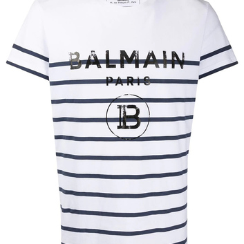 Полосатая хлопковая футболка Balmain 20670