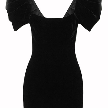 Черное мини-платье с рукавами-фонариками 26999