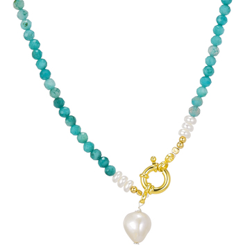 Бирюзовое женское ожерелье с подвеской-жемчужиной 28283