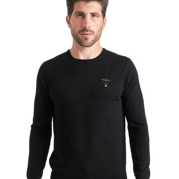 Черный мужской свитер Aeronautica Militare 4215