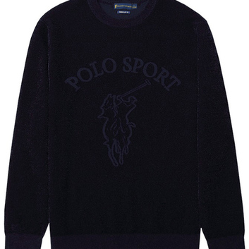 Черный шерстяной свитер с лого Polo 30534