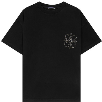 Черная футболка с декором Chrome Hearts 30883