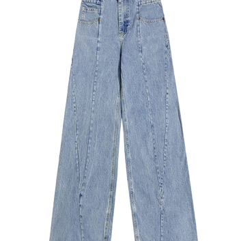 Удлиненные широкие джинсы с разрезами по бокам 31294