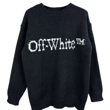 Шерстяной свитер черный однотонный OFF-White  31772