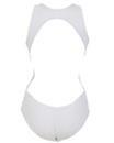 Белый слитный купальник с открытой спиной 15510