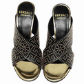 Открытые кожаные туфли на шпильке Versace 26166