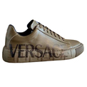 Кожаные кроссовки с надписью Versace 30057