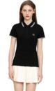 Черная женская футболка поло Fred Perry 14903