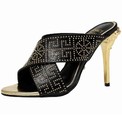 Открытые кожаные туфли на шпильке Versace 26166