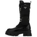 Кожаные черные сапоги на шнуровке Prada 20827-1