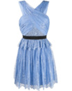 Голубое гипюровое платье с декольте Self Portrait 28381