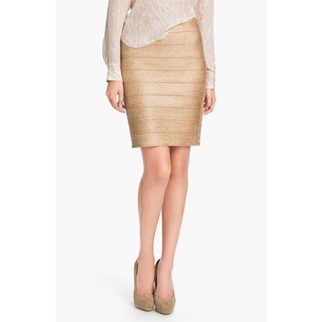 Золотая юбка HERVE LEGER 10855