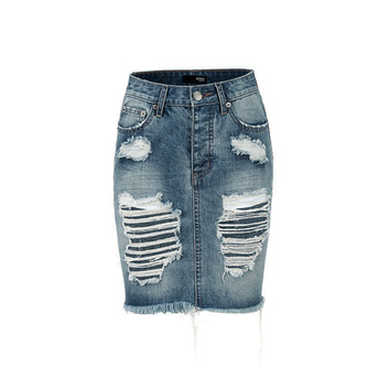 Рваная джинсовая юбка 12704
