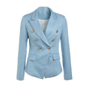 Голубой двубортный пиджак 13082