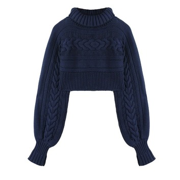 Короткий синий свитер 13289