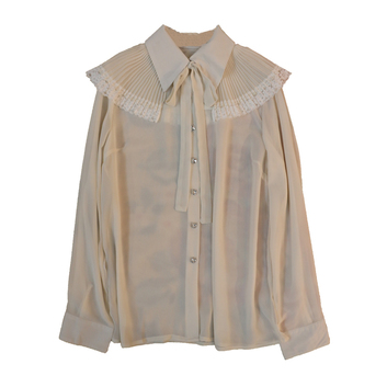 Молочная блуза с рюшами 13622