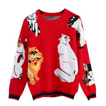 Красный свитер Коты 14146