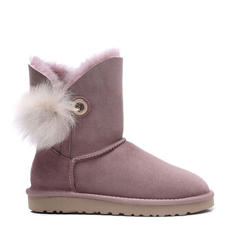 Розовые UGG с помпоном 7482