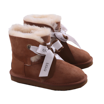 Коричневые UGG с лентой 7486