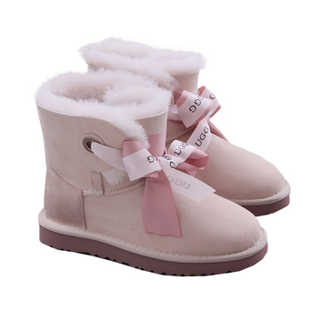 Розовые UGG с лентой 7487