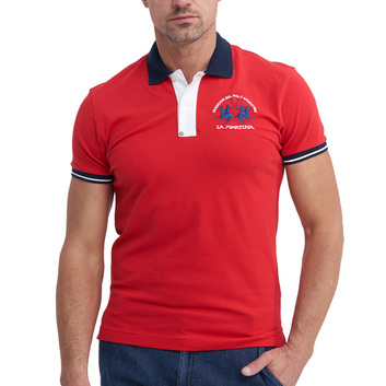 Красная футболка-поло La Martina 6486