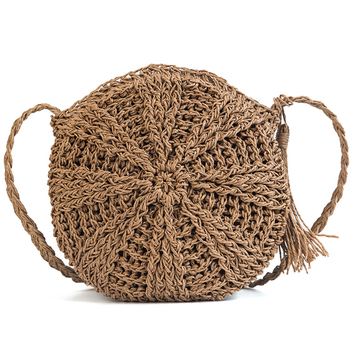 Современная плетеная сумка круглой формы 14529