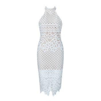 Белое кружевное платье Herve Leger 14564