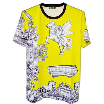 Желтая футболка из хлопка от Versace 8262-1