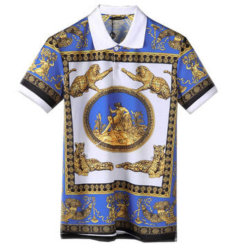 Хлопковая мужская футболка поло от Versace 8263