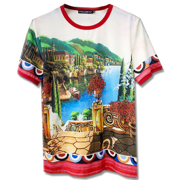Красочная футболка с рисунком от Dolce&Gabbana 8272