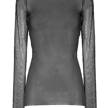 Однотонная блуза сетка 14881