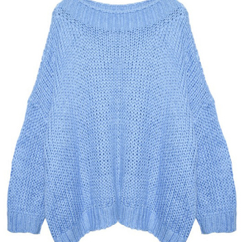 Вязаный свитер с широкой горловиной 14965