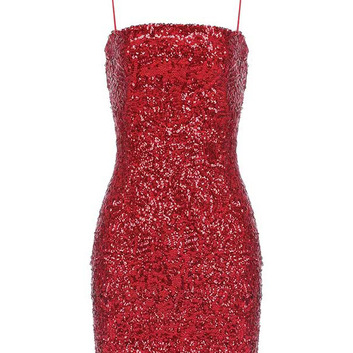 Красное платье мини с пайетками Herve Leger 15061