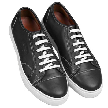 Черные кожаные кеды 8064