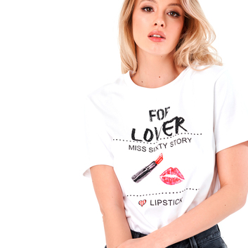 Белая футболка For Lover Miss Sixty 7794