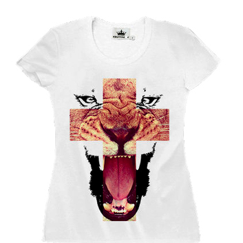 Женская футболка KRUTYAKOV "Cross Lion" 5616