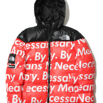 Пуховик красный Supreme X NorthFace 5953-1