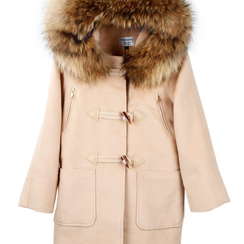 Пальто из шерсти с мехом лисы 15159