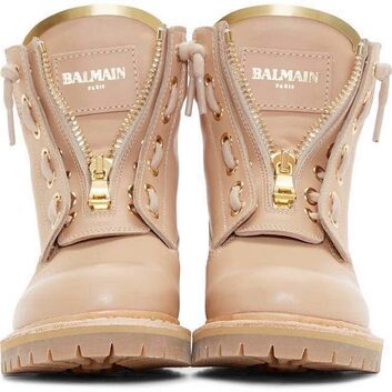 Бежевые сапоги от  Balmain 11691-1