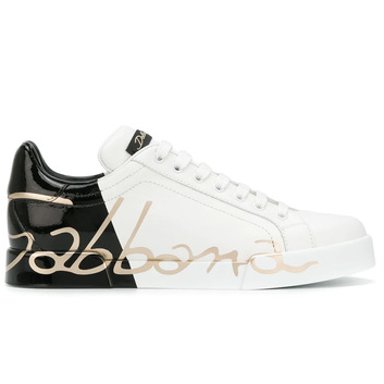 Черно-белые кроссовки D&G 6022-2