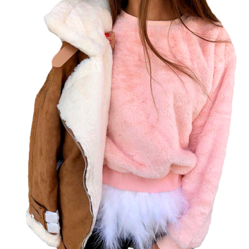Розовый свитер 14225-1