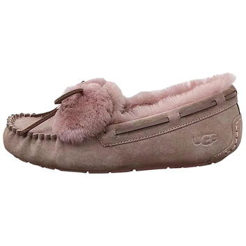 Темно-розовые мокасины на меху с бантом UGG 8900