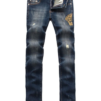Синие мужские джинсы Versace 7029-1