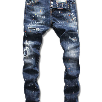 Мужские джинсы Dsquared2 с пятнами краски 6884-1