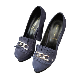 Синие туфли на высоком каблуке от Casadei 12825-1